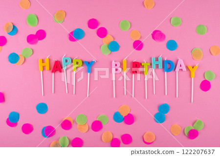 Happy birthday party celebrating background 122207637