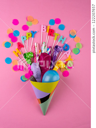 Happy birthday party celebrating background 122207657