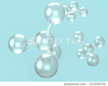 3D illustration of a molecular model with elements bonded together 122208726