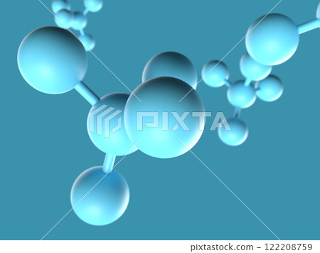 3D illustration of a molecular model with elements bonded together 3D illustration of a molecular model with elements bonded together 122208759