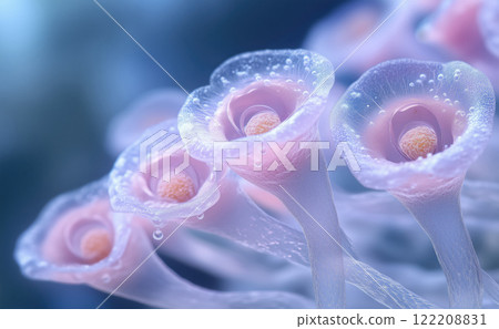 sporangia of a microscopic organism, microbiology concept 122208831