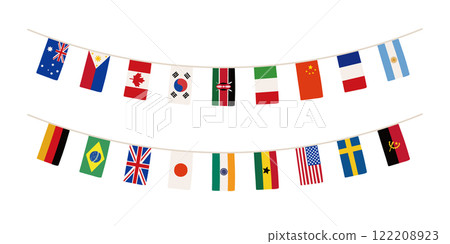 Hand drawn illustration set of flags of all nations 122208923