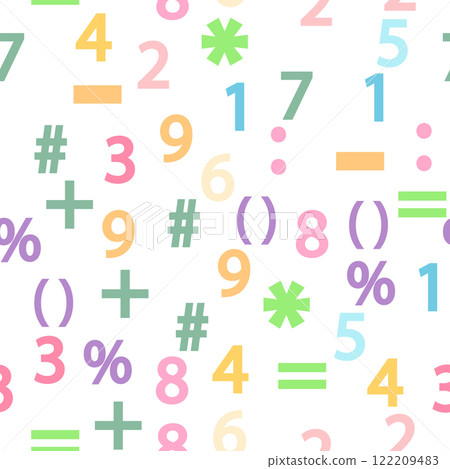Colurful Math Scale Colorful numbers, math symbols and formulas... - Stock Illustration ...
