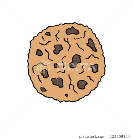 Vector hand drawn sketch doodle colored cookie Vector hand drawn sketch doodle colored cookie 122209534