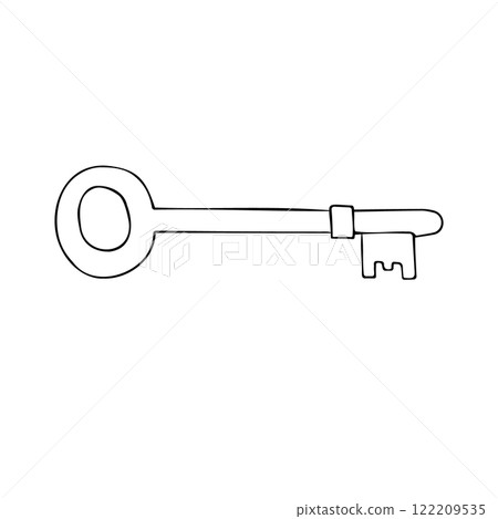 Vector hand drawn sketch doodle outline key Vector hand drawn sketch doodle outline key 122209535