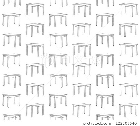 Vector seamless pattern of hand drawn table 122209540