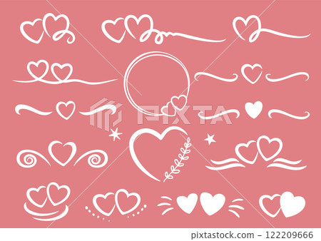 Wedding design elements, hearts love, frame, romantic border and divider 122209666