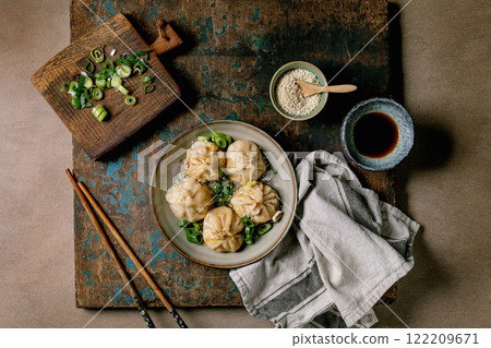 Asian steamed dumplings 122209671