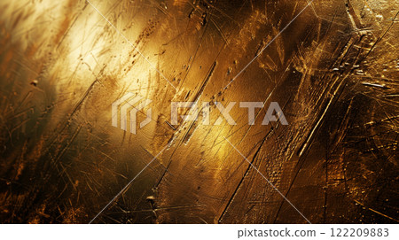 Dark Textured Metal Surface with Scratches and Patina 122209883