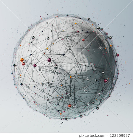 Vibrant Network Sphere: A Colorful Connectivity in 3D Space 122209957