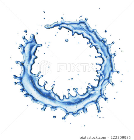 blue water splash isolated on white background blue water splash isolated on white background 122209985