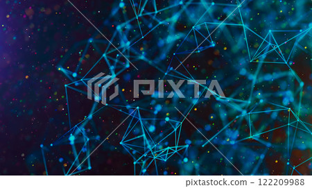 Sci-fi digital technology with line connect network and data graphic background. 122209988