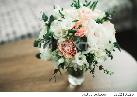 Wonderful luxury wedding bouquet of different flowers Wonderful luxury wedding bouquet of different flowers 122210120