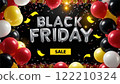 Black Friday Sale Text Illuminates Dark Background for Shopping Extravaganza. Neon Promotional Banner Announces Massive Discounts and Holiday Deals for Retail Therapy. 122210324