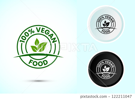 Vegan food icon design illustration. Bio, Ecology, Organic logos and label. Vegan food diet icon 122211047