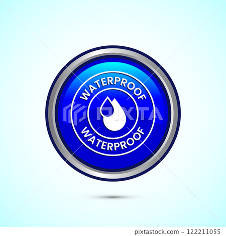 Waterproof icon design illustration, water resistant signs, liquid proof protection. Button design Waterproof icon design illustration, water resistant signs, liquid proof protection. Button design 122211055