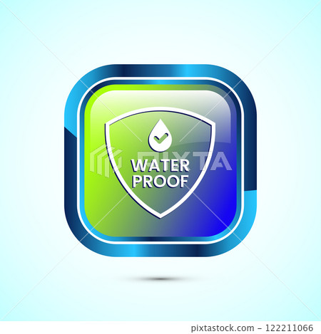 Waterproof icon design illustration, water resistant signs, liquid proof protection. Button design Waterproof icon design illustration, water resistant signs, liquid proof protection. Button design 122211066