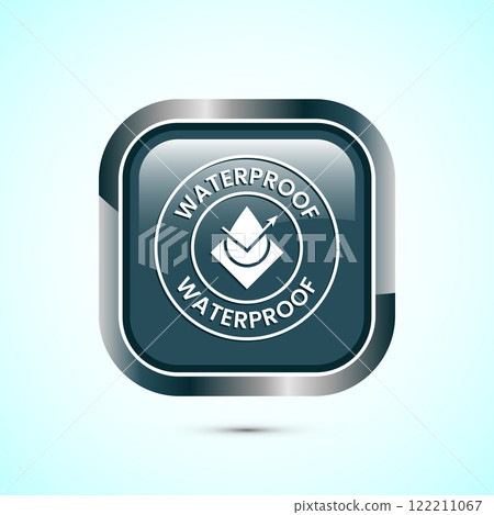 Waterproof icon design illustration, water resistant signs, liquid proof protection. Button design Waterproof icon design illustration, water resistant signs, liquid proof protection. Button design 122211067