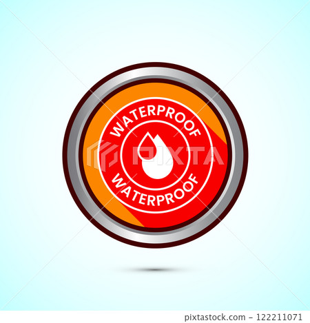 Waterproof icon design illustration, water resistant signs, liquid proof protection. Button design Waterproof icon design illustration, water resistant signs, liquid proof protection. Button design 122211071