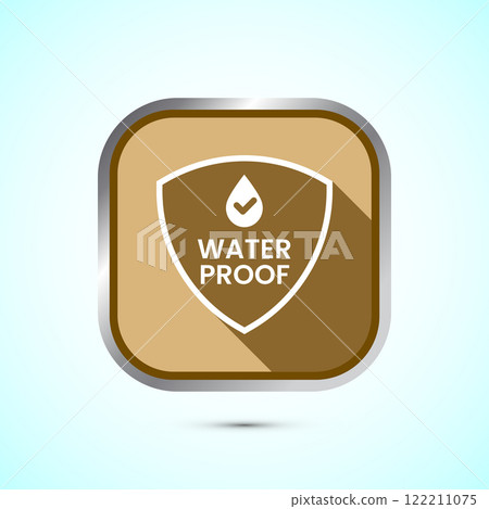 Waterproof icon design illustration, water resistant signs, liquid proof protection. Button design Waterproof icon design illustration, water resistant signs, liquid proof protection. Button design 122211075
