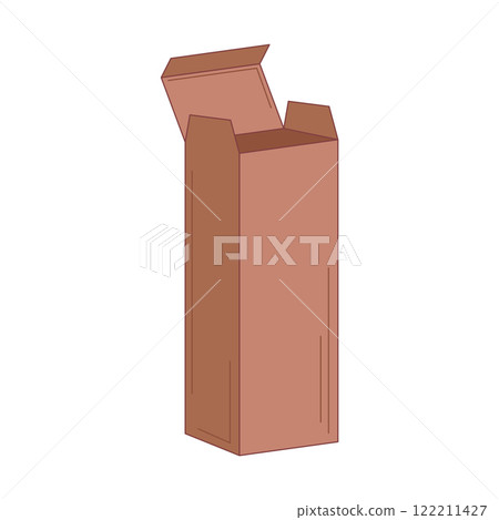 Eco packaging in flat design. Empty vertical cardboard box for parcels. Vector illustration isolated. 122211427