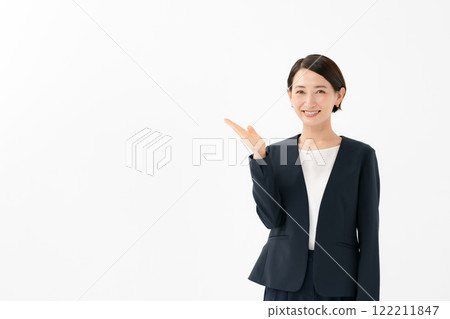 Woman holding her hand on white background Woman holding her hand on white background 122211847
