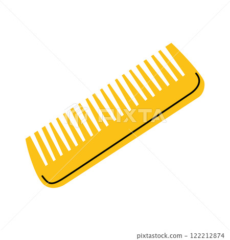 Yellow hair comb isolated on a white background. Yellow hair comb isolated on a white background. 122212874