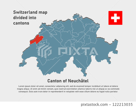 Vector map Switzerland - Canton of Neuchatel 122213035