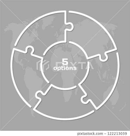 Circle diagram infographic in 5 steps or options Circle diagram infographic in 5 steps or options 122213039