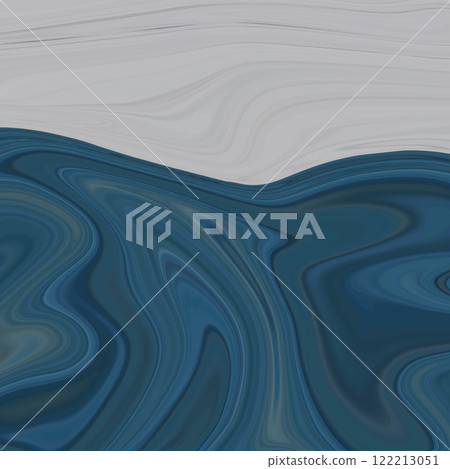 Abstract background, marble dark blue, gray. Flow of dark blue and gray liquid marble background, design element 122213051