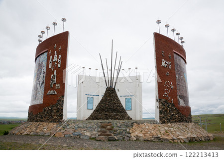 Memorial monument in the town of Kharkhorin, Mongolia Memorial monument in the town of Kharkhorin, Mongolia 122213413
