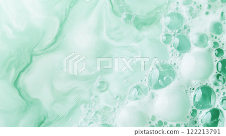 Abstract mint green bubbles and water texture for design background 122213791