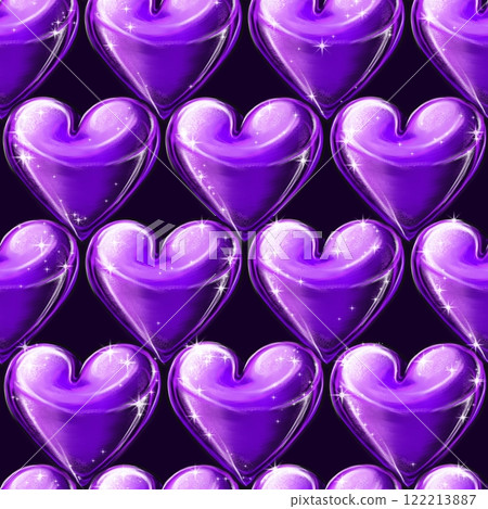 Endless repeating texture with painted hearts for children's prints, lovers and valentine's day. Endless repeating texture with painted hearts for children's prints, lovers and valentine's day. 122213887