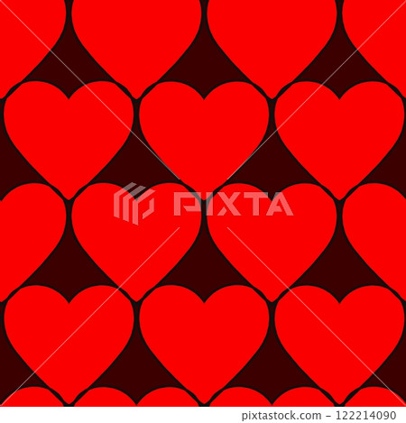 Endless repeating texture with painted hearts for children's prints, lovers and valentine's day. 122214090