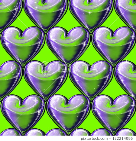 Seamless geometric pattern with painted hearts for children's prints, lovers and valentine's day. Seamless geometric pattern with painted hearts for children's prints, lovers and valentine's day. 122214096