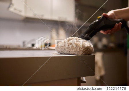 Achieving Efficient and Thorough Cleaning with a Steam Cleaner in a Modern Kitchen Setting Achieving Efficient and Thorough Cleaning with a Steam Cleaner in a Modern Kitchen Setting 122214576