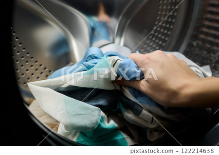 Laundry Day Enjoying the Soft and Fresh Bedding That Comes Straight from the Dryer 122214638