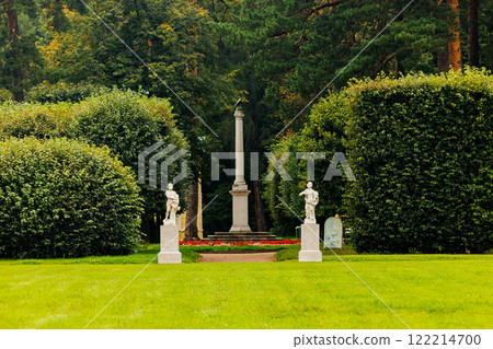 Serene pathways and sculpted beauty at the historic estate Arkhangelskoye in the heart of nature 122214700