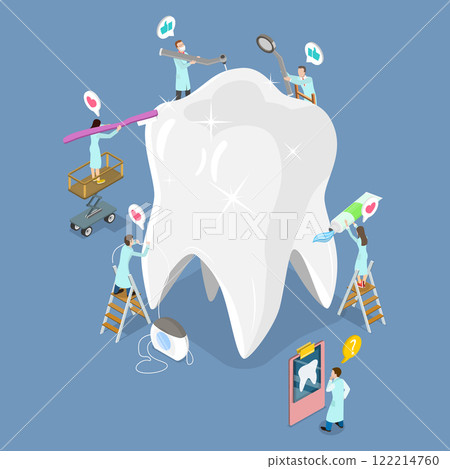3D Isometric Flat Vector Illustration of Teeth Dentistry, Dental Care Treatment 3D Isometric Flat Vector Illustration of Teeth Dentistry, Dental Care Treatment 122214760