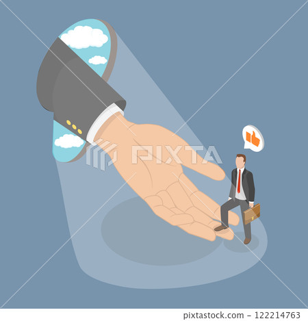 3D Isometric Flat Vector Illustration of Manager Mentorship or Coaching, Support and Business Help 122214763