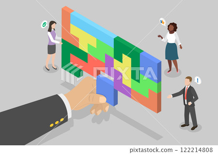 3D Isometric Flat Vector Illustration of Problem Management, Complex Issue Solving 122214808