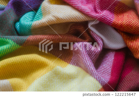 Vibrant Multicolor Cashmere Fabric Texture backround pattern  122215647