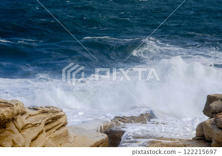 Coastal Waves Crashing on Rocky Shores Natures Raw Power 122215697
