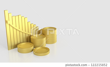 The Coins and chart for Business concept 3d Rendering. The Coins and chart for Business concept 3d Rendering. 122215852