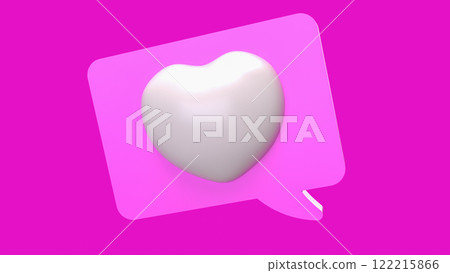 Heart on Balloon text on Pink Background 3d Rendering. Heart on Balloon text on Pink Background 3d Rendering. 122215866