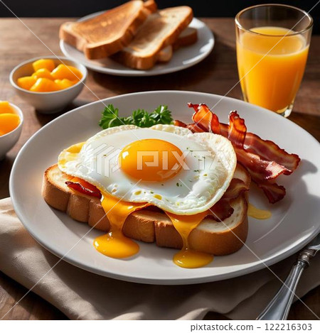 煎蛋培根吐司 1 122216303