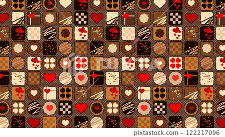 可愛情人節巧克力背景 可愛情人節巧克力背景 122217096