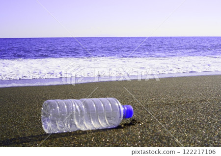 Plastic bottles floating in the ocean become an environmental problem Plastic bottles floating in the ocean become an environmental problem 122217106