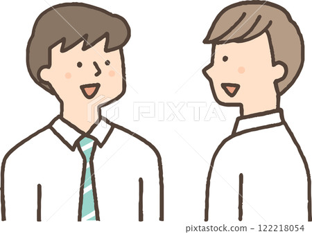 Male students talking with friends 122218054
