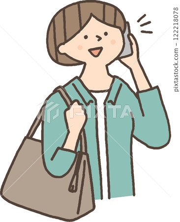 Young woman talking on smartphone 122218078